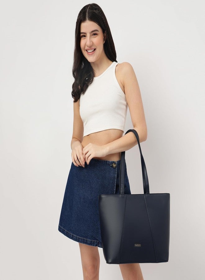 Fastrack Women's Spacious Everyday Tote Bag with Side Zip Pocket | Fits Upto 14" Laptop | Roomy Interior with Inner Zip and Slip Pockets | Comfortable Shoulder Straps | Trendy Women's Handbags - Image 2